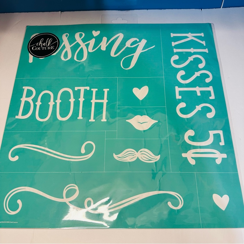 Chalk Couture Transfer with Teal and White Design